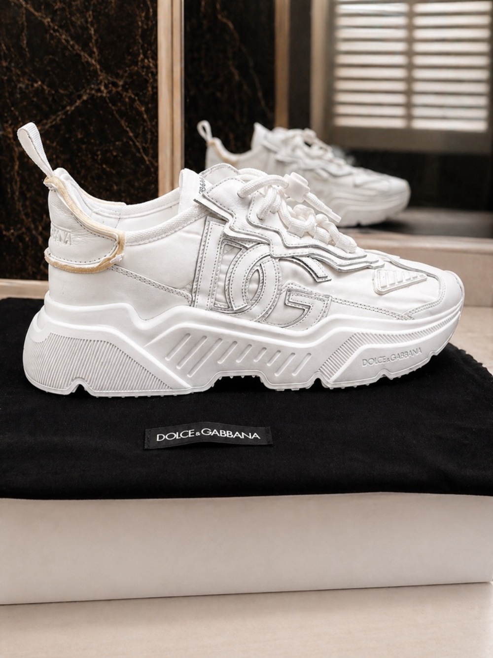 Dolce & Gabbana Mixed-materials Daymaster White Sneakers Unisex Size EU 41 - Picture 5 of 17